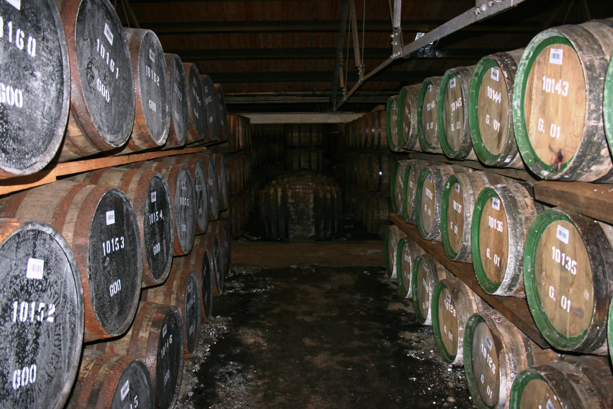 Whisky casks maturing at Glenmorangie Distillery near Tain on the NC500